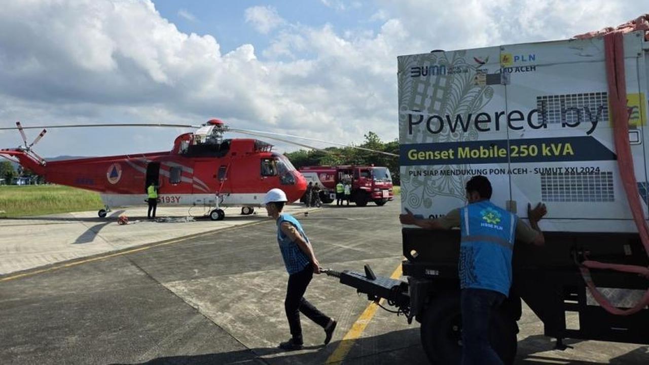 PLN Kirim Genset via Helikopter, Pulihkan Listrik Objek Vital di Aceh Tengah