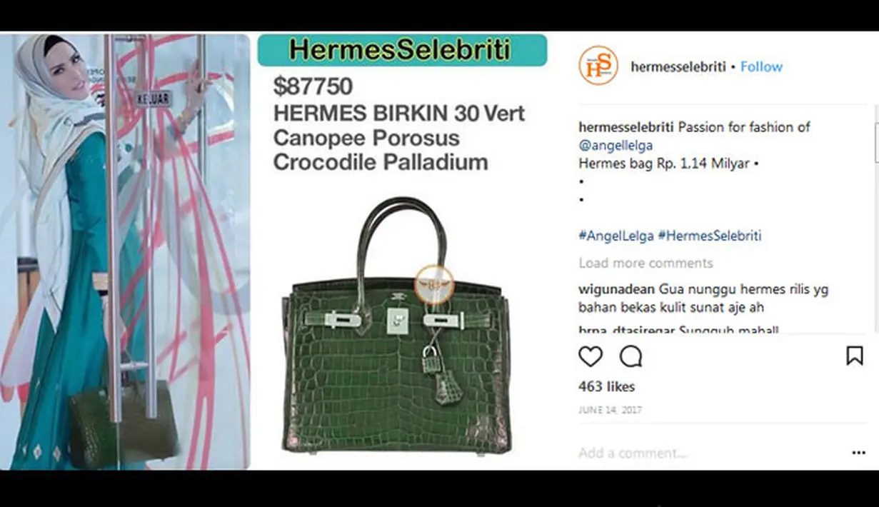 Sama halnya dengan yang lain, wanita pemerhati dunia fashion ini juga tidak pelit mengeluarkan uang untuk berbelanja. Bahkan, untuk sebuah tas ia rela mengeluarkan uang sampai 1,5 Milyar rupiah.  (Instagram/hermesselebriti)