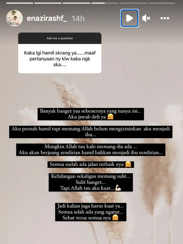 Unggahan Nadzira Shafa. (Foto: Instagram @enazirashf_)