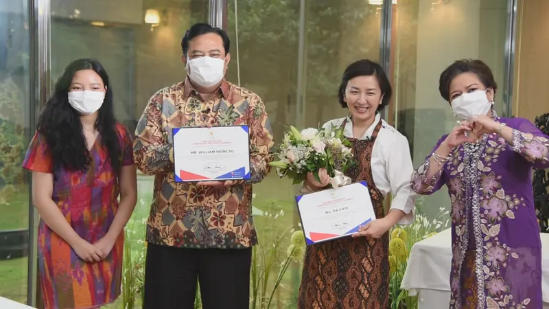 Chef Indonesia William Wongso (kedua dari kiri) dan chef Korea Selatan Jia Choi (kedua dari kanan) (KBRI Seoul)