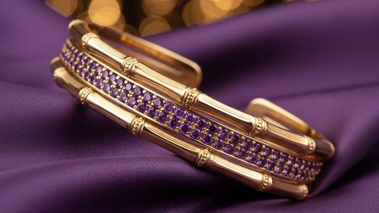 10 Model Gelang Emas Bambu Kombinasi Batu Alam, Perpaduan Etnik Modern Elegan