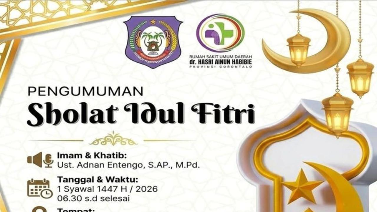 RSUD Ainun Gorontalo Gelar Shalat Idul Fitri 1447 H di Pelataran Gedung Rawat Inap