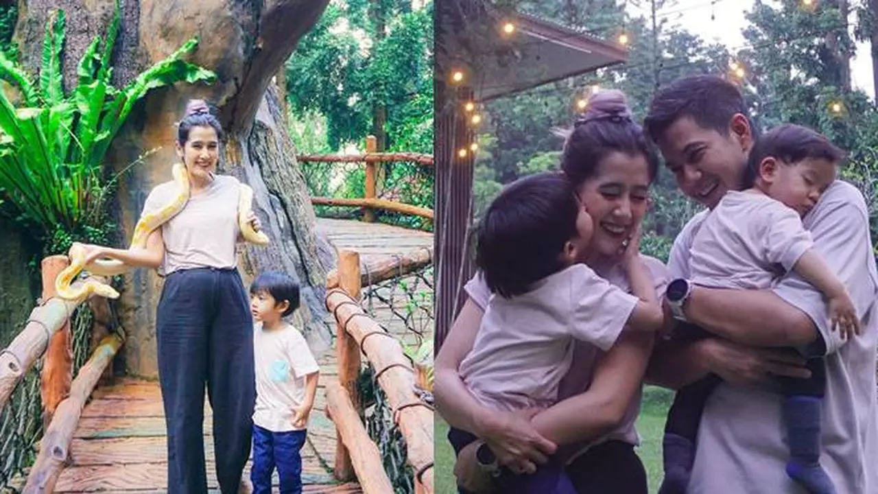 Pose Bareng Ulang, Ini 6 Potret Liburan Ardina Rasti dan Arie Andika ke Kebun Binatang