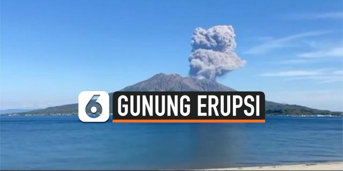 VIDEO: Detik-Detik Erupsi Gunung Sakurajima di Jepang