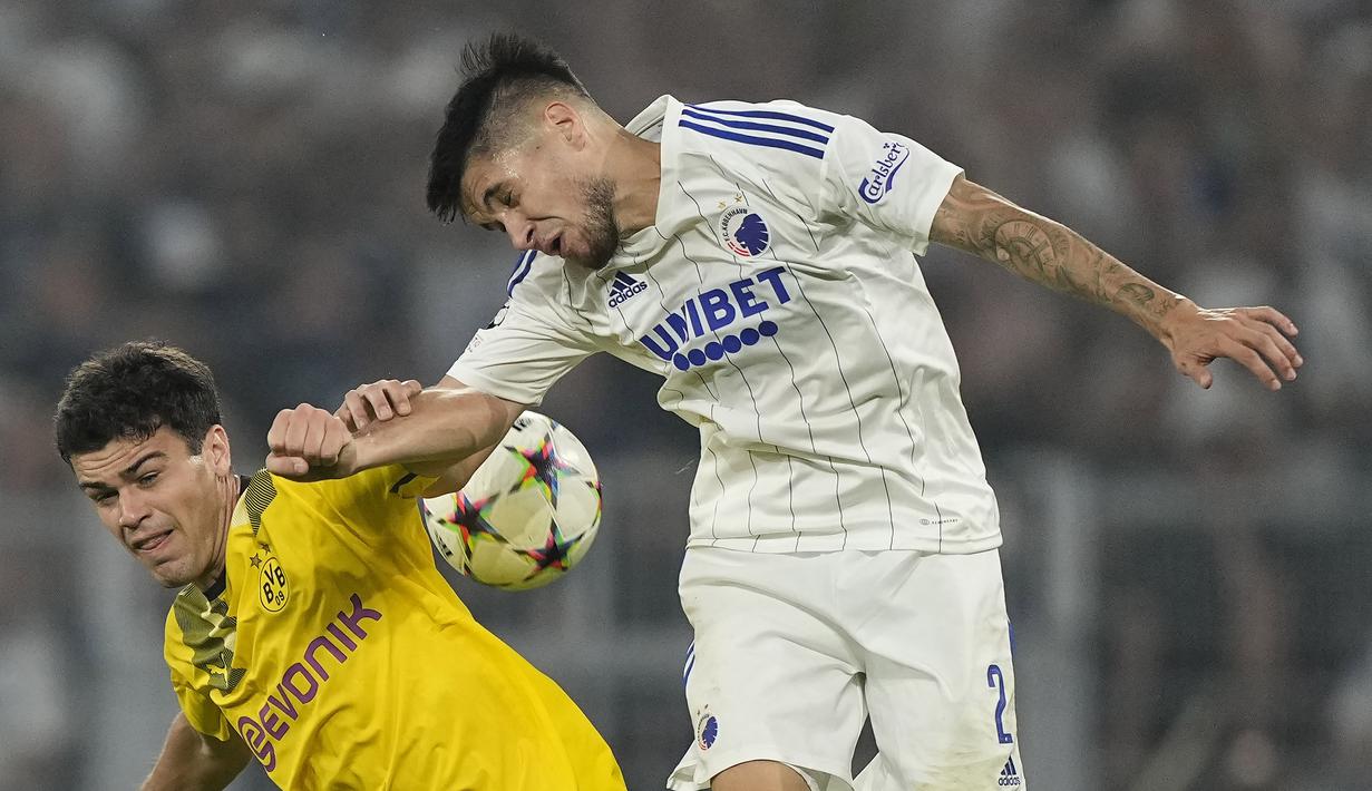 Kevin Diks merupakan pemain keturunan Belanda-Indonesia yang berposisi sebagai bek sayap dan saat ini tengah bermain untuk klub Denmark, FC Copenhagen. (AP/Martin Meissner)