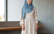 8 Inspirasi Long Dress Lengan Ruffle untuk Ibu-ibu, Padukan Kenyamanan dan Gaya Modern
