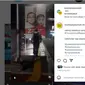 Viral baliho paslon nomor urut 2 Prabowo-Gibran terpasang di tengah trotoar dan menghalangi pejalan kaki. (Foto: tangkapan layar akun Instagram @koalisipejalankaki)