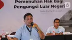 Koordinasi Kemanusiaan Yayasan GEUTANYOE, Nasruddin memberi paparan saat media briefing 'Keberpihakan Kepada Yang Rentan: Pemenuhan Hak Bagi Pengungsi Luar Negeri' di Jakarta (3/6/2022). Berdasarkan data UNHCR, sedikitnya ada 14.000 orang pengungsi dari luar negeri yang teregistrasi di Indonesia tersebar di beberapa titik dan ditempatkan di Rumah Detensi Imgrasi (Rudemim) atau akomodasi yang disiapkan oleh IOM. (Liputan6.com)