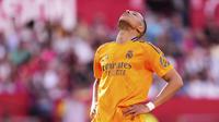 Potret Kylian Mbappe di laga Sevilla vs Real Madrid, Jornada ke-37 La Liga 2024/2025, Senin 19 Mei 2025 (AP Photo/Jose Breton)