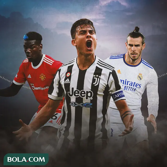 Ilustrasi - Paul Pogba, Paulo Dybala, Gareth Bale