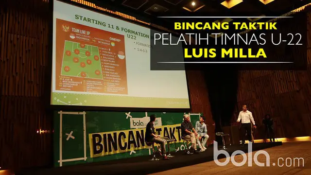 Berita video acara Bincang Taktik, yang kali ini mempelajari filosofi sepak bola Pelatih Timnas U-22, Luis Milla.