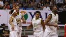 Pebasket Pelita Jaya, Chester Giles, merayakan kemenangan pada laga IBL All Star di Britama Arena, Jakarta, Minggu (7/1/2018). Dirinya menjadi MVP IBL All Star setelah menorehkan 40 poin dan 10 rebound. (Bola.com/M Iqbal Ichsan)