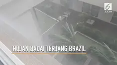 Hujan dan badai melanda Kota Sai Paolo Brazil, masyarakat kota ini diminta waspada akan datangnya banjir