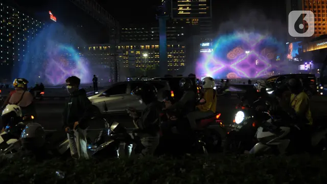 Persiapan malam tahun baru Bundaran HI