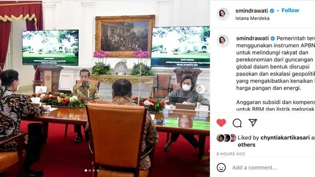 Unggahan Menteri Keuangan Sri Mulyani