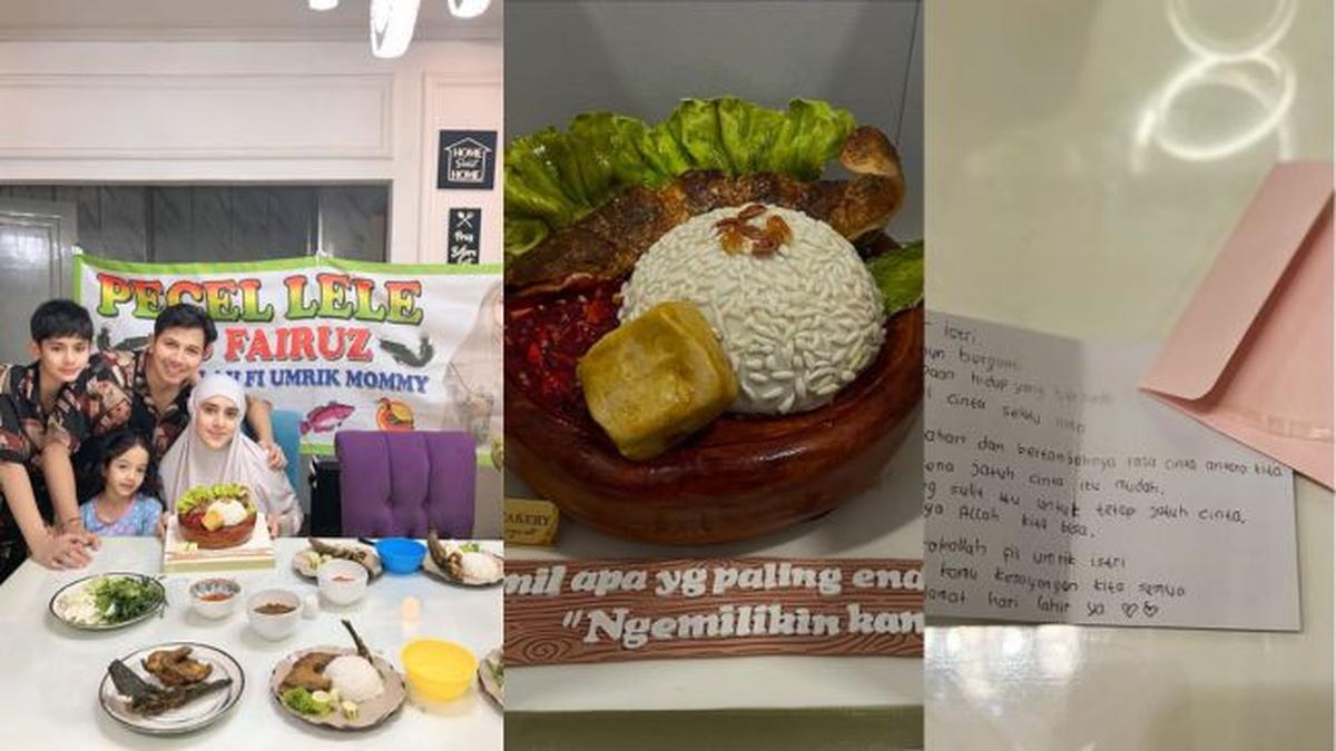 Rumah Disulap Jadi Warung Pecel Lele, 7 Potret Surprise Kreatif Ultah Fairuz A.Rafiq dari Suami dan Anak