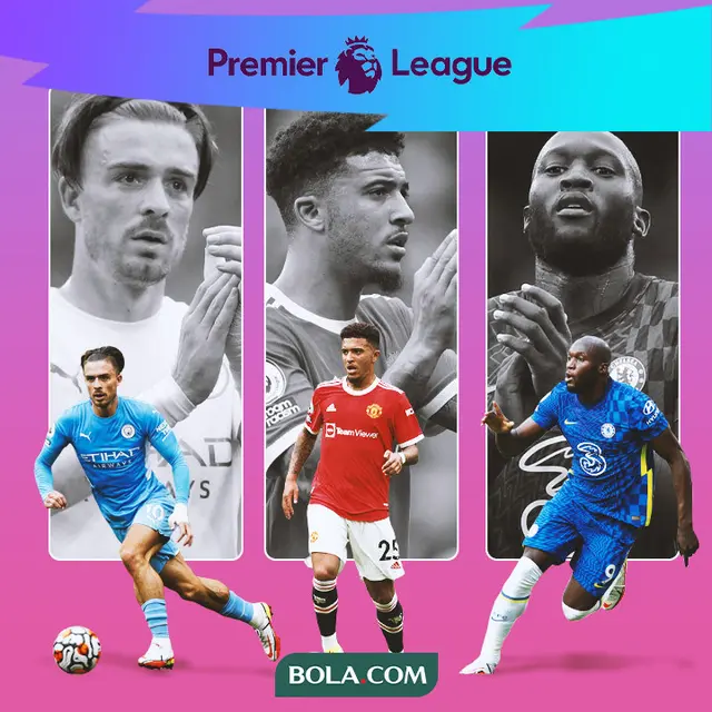 Premier League - Jack Grealish, Jadon Sancho, Romelu Lukaku