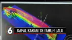 Beginilah kondisi kapal MV Pagaruyung 5 yang karam pada tahun 2003, saat ditemukan di Selat Bangka, Kepulauan Bangka Belitung. Penemuan berawal dari laporan adanya dua kapal asing yang tergores.