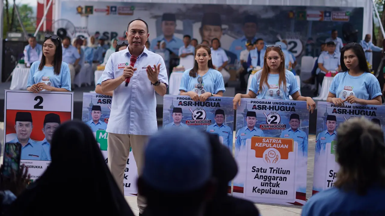 Pasangan Calon Gubernur dan Wakil Gubernur Sulawesi Tenggara, Andi Sumangerukka (ASR) dan Hugua, melaksanakan kampanye terbatas di Ex MTQ Kendari.