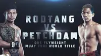 Rodtang "The Iron Man" Jitmuangnon akan berhadapan dengan Petchdam Petchyindee Academy pada Perebutan gelar juara dunia ONE Flyweight Muay Thai menjadi tajuk utama ONE: NO SURRENDER  (ONE)