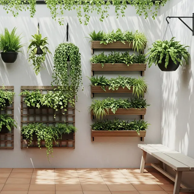 Teras Rumah Sempit tapi Sejuk dengan Tanaman Gantung (Image by Gemini AI)