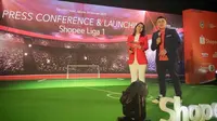 Rendra Soedjono bersama Sheila Purnama saat launching Shopee Liga 1 2020 bersama Emtek Group. (Istimewa)