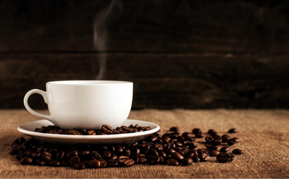 Ilustrasi kopi, biji kopi, coffee beans