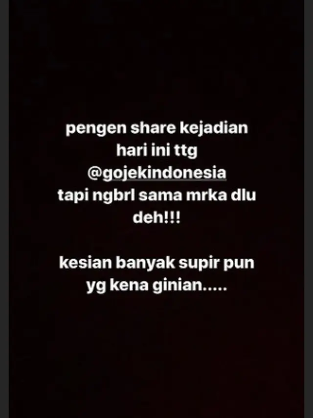 Curhat Aura Kasih soal akun ojek online di Instagram Stories