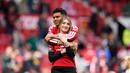 Selama berseragam United, ia mencatatkan 160 penampilan dan mencetak 26 gol di semua kompetisi. Ia juga sempat mengalami penurunan performa sebelum kembali tampil impresif musim ini. (AP Photo/Dave Thompson)