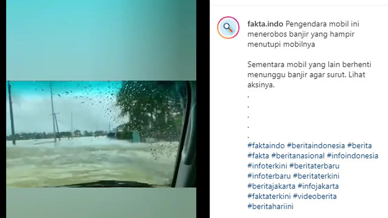 Seperti dilansir akun Instagram @fakta.indo, rekaman video berdurasi dua menit yang diabadikan penumpang depan berhasil memperlihatkan bagaimana mobil harus melewati banjir dengan kedalaman mencapai dada orang dewasa.