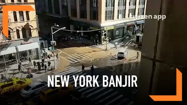 Pecahnya pipa saluran air bersih mengakibatkan kota New York kebanjiran. Insiden ini berdampak pada lalu lintas kendaraan dan kereta bawa tanah.