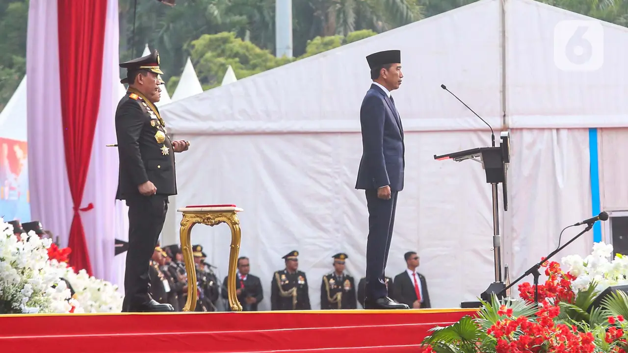 Presiden Jokowi Pimpin Upacara Puncak HUT ke-78 Bhayangkara
