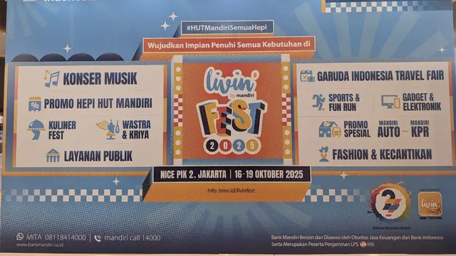 Acara Livin' Fest 2025 yang diadakan oleh Bank Mandiri di NICE PIK 2, Jakarta Utara, Kamis (16/10/2025).
