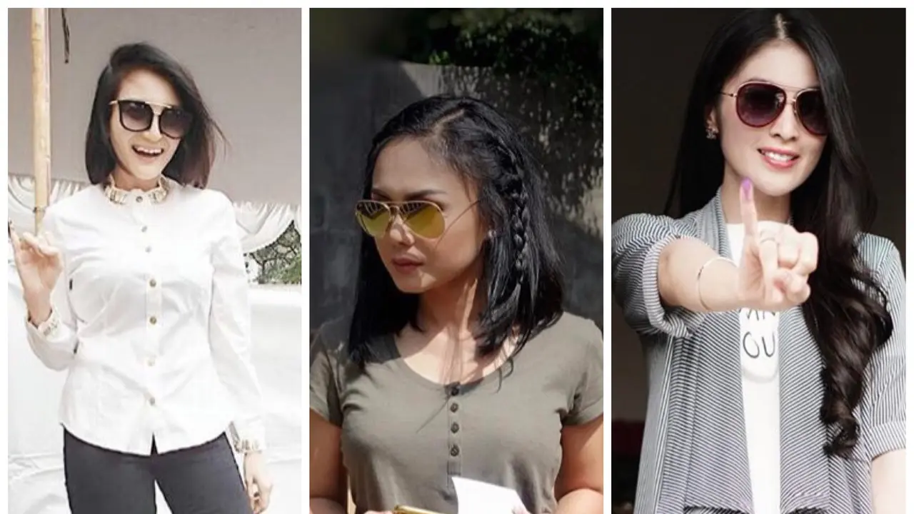 [BIntang] Gaya Busana Artis Cantik Saat Datang ke TPS