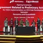 Penandatanganan Pertamina Hulu Energi dengan ExxonMobil. (Foto: Istimewa)