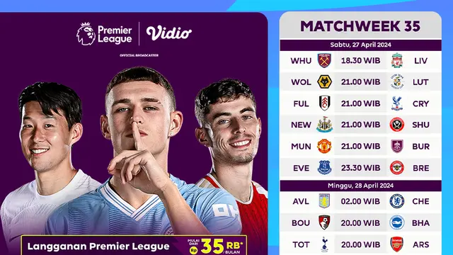 Liga Inggris 2023/2024 Matchweek 35