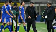 Pelatih Timnas Italia, Gennaro Gattuso, tampak sedih setelah dikalahkan dalam pertandingan kualifikasi Piala Dunia FIFA 2026 zona Eropa antara Italia dan Norwegia, di Stadion San Siro, Milan, Senin (17-11-2025) dini hari WIB. (Stefano RELLANDINI/AFP)