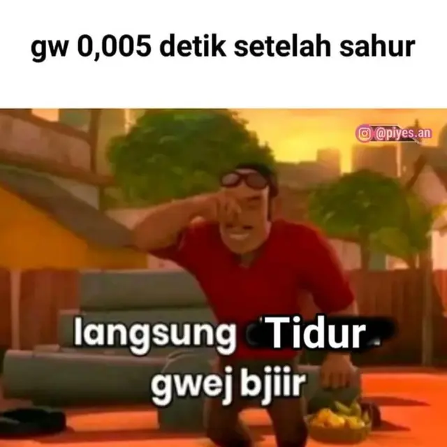 6 Meme Tidur Setelah Sahur Ini Sering Dialami, Bikin Angguk Setuju