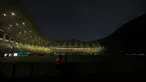 Suasana stadion Patriot Candrabhaga setelah lampu padam pada menit ke-15 saat laga uji coba antara Persija Jakarta melawan Ratchaburi FC, Minggu (25/6/2023) malam WIB. (Bola.com/M Iqbal Ichsan)