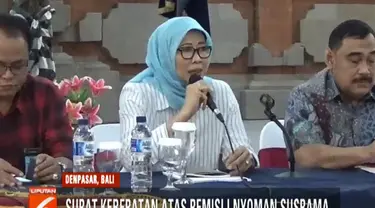 Surat tersebut berisi keberatan aliansi jurnalis Bali dari aspek hukum serta surat dari keluarga korban.