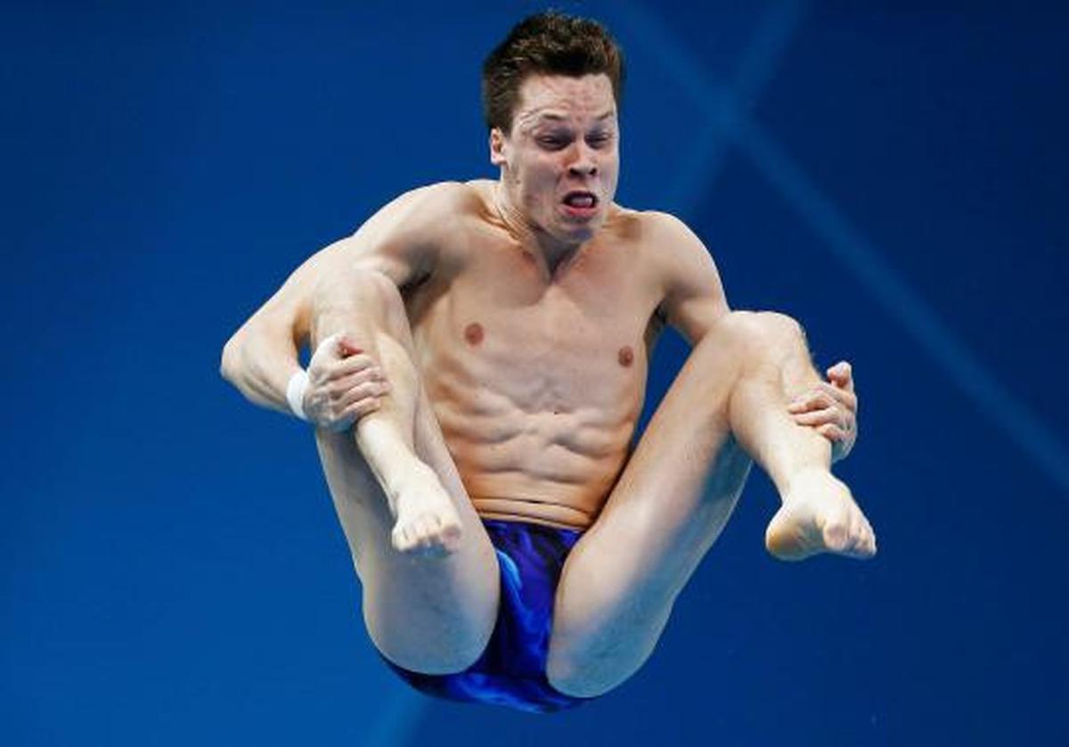 Ekspresi wajah atlet loncat indah Olimpiade 2012