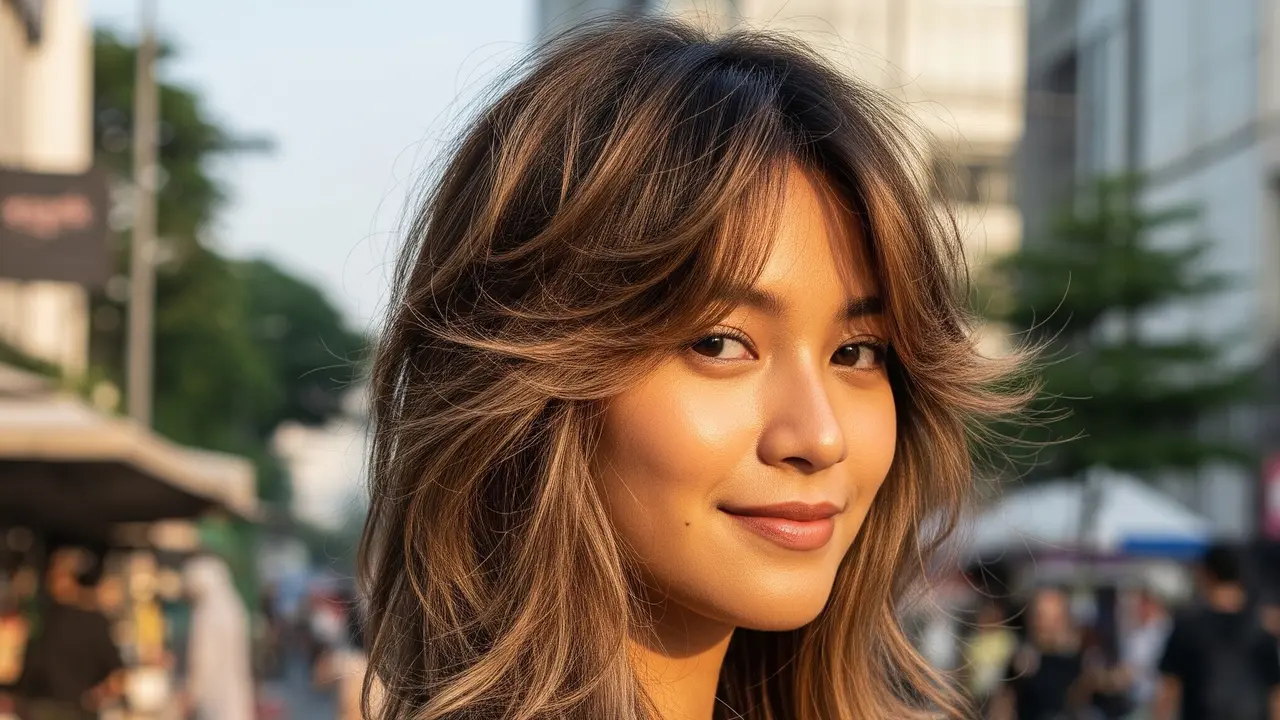 Rambut Wanita Wolf Cut Panjang (Gemini AI)