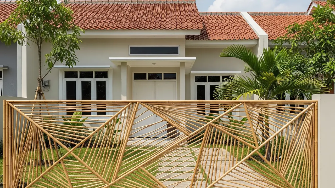 Desain Pagar Rumah Subsidi dari Ranting Kayu