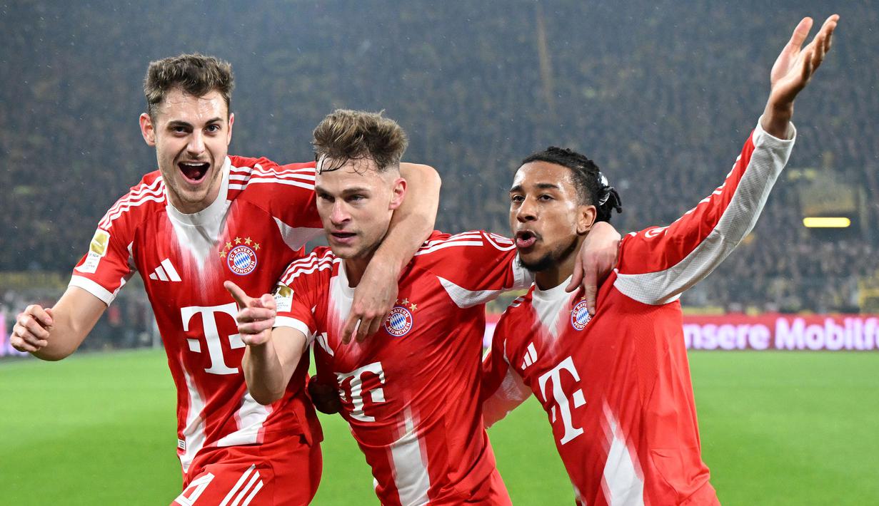 Gol tersebut sukses membawa Bayern Munchen menang dengan skor 3-2. (AP Photo/DPA/Federico Gambarini)