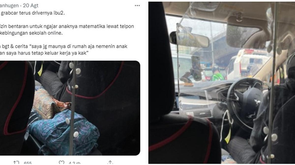 Bantu Sang Anak Belajar Meski Sedang Bekerja, Kisah Sopir Taksi Online
