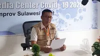 Juru Bicara Gugus Tugas Penaganan Covid-19 Sulawesi Barat Safaruddin Sanusi saat video conference (Abdul Rajab Umar/Liputan6.com)