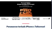 Telkomsel x iPhone Promo bundling eksklusif Halo+ iPhone Bold 100K 24 Bulan.&nbsp;Liputan6.com/Matahari Kartika&nbsp;Purusakara.