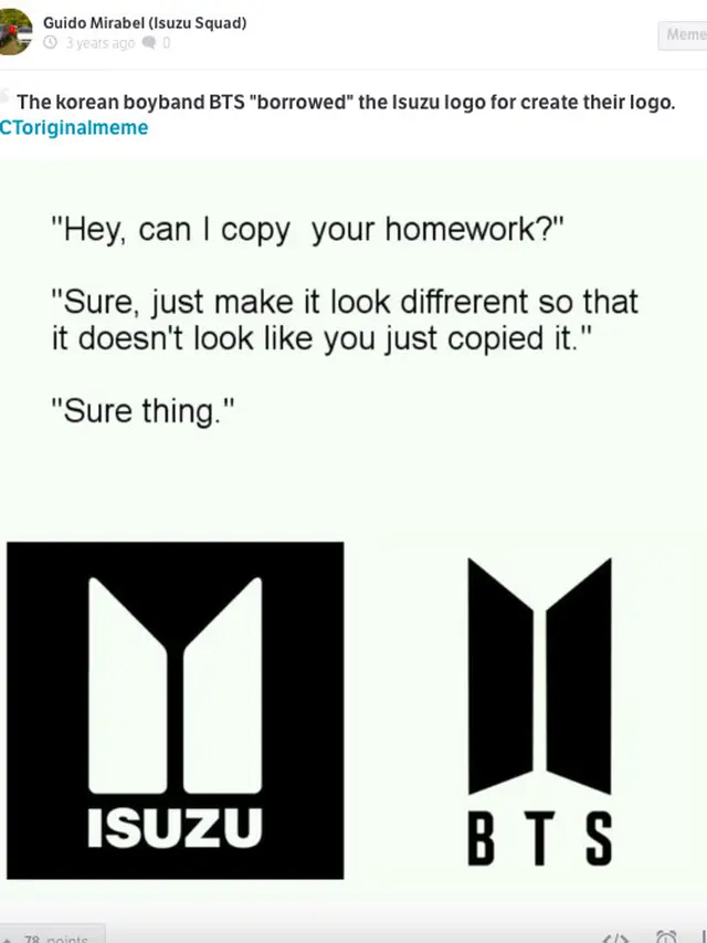 Logo BTS Mirip Isuzu