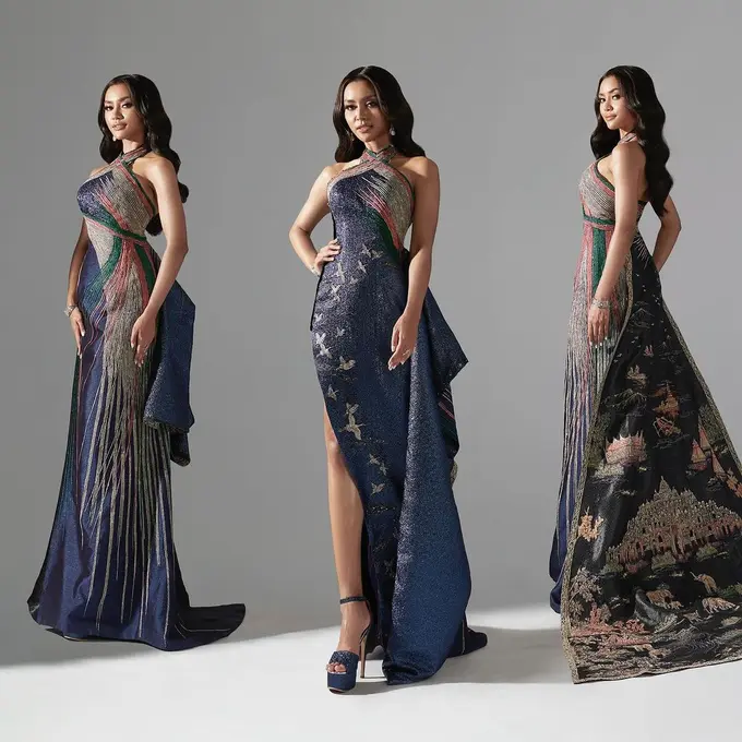 4 Pesona Eksotis Farhana Nariswari dalam Satu Gaun yang Bikin Menang Best Evening Gown di Miss International 2023