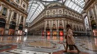 Suasana Galleria Vittorio Emanuele II di Milan, Italia pada 10 Maret 2020. (MIGUEL MEDINA / AFP)